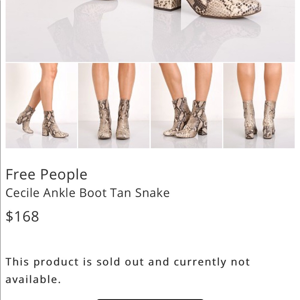Free People Cecile Tan Ankle Snake Boot - Picture 2 of 10
